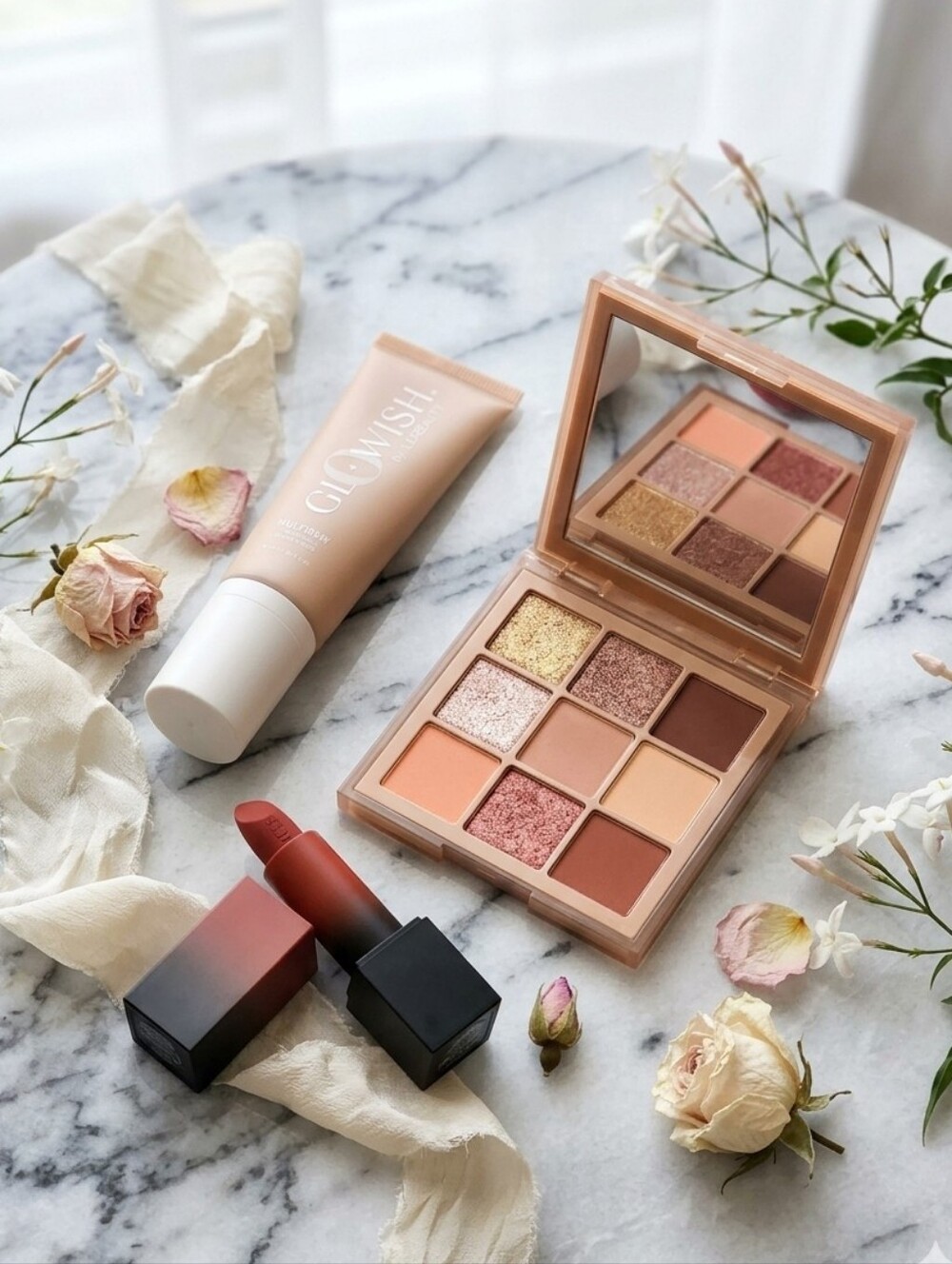 ♡♡♡ HUDA BEAUTY & Glowish Bundle Full Size Brand New